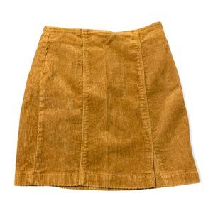 PACSUN | Mustard Yellow Corduroy Mini Skirt w/ Side Slit | 23/XS